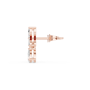 10K Rose <b>Gold</b> Lab Grown Diamond Rose <b>Gold</b> Marquise Diamond Butterfly Drop <b>Earrings</b> with Pear <b>Dangle</b> – Luxury Women Jewelry - Product Image 3