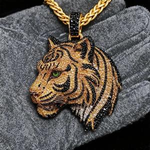 Pendentif Tigre en Moissanite Diamant, Collier Hip Hop Glaçé, Bijou Animal, Breloque Tendance, Pendentif en Argent Sterling 925 Plaqué Rhodium - Product Image 3