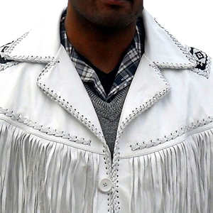 Chaqueta de Cuero y Lona para Hombre, Estilo Vaquero, de Piel de Vaca Original, Transpirable, con Logotipo Frontal, Premium, para Invierno - Product Image 3