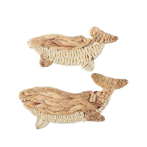 Handwoven Rattan Sea Turtle Stingray Shark Wall Sculpture Coastal Nautical Home Decor Multi-piece Set Living Room Art - Product Image 3