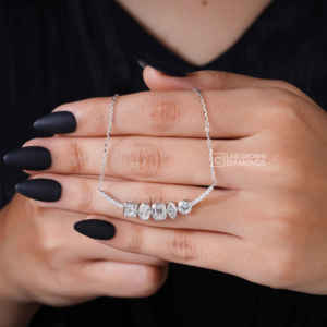 Colgante de Diamante Cultivado en Laboratorio con Corte Esmeralda, Marquesa, Ovalado, Princesa y Redondo, en Plata S925, Metal Blanco, de Lujo para Mujer, Claridad EF, Regalo - Product Image 2