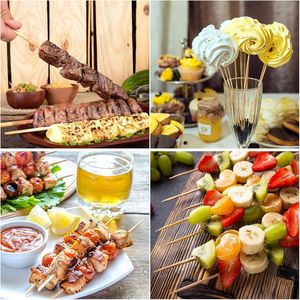 Brochetas de Bambú Premium de 8 Pulgadas para Aperitivos y Kabobs, Palitos de Madera Delgados de 3 mm para Asar a la Parrilla, 100 Unidades -MSL165 - Product Image 3