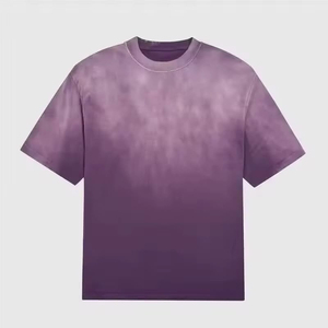 T-shirts personnalisés délavés à l'acide pour fabricants, coupe carrée et courte, 300 g/m², col rond, manches courtes, tricoté, décontracté, coupe classique - Product Image 5