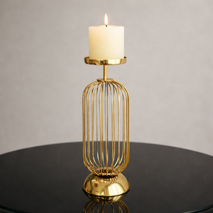 Support de bougie décoratif et porte-bougie chauffe-plat en fer plaqué or, fait main, étanche et écologique, pour la décoration de Noël à la maison - Product Image 4