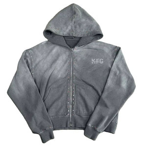 Sweat à capuche décontracté en molleton 100 % coton avec strass, écologique, idéal pour un style quotidien et la mode urbaine - Product Image 1