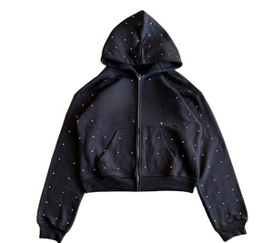 Sweat-shirt à capuche unisexe de haute qualité en coton personnalisé avec impression ou broderie de logo personnalisé, fermeture éclair - Product Image 1