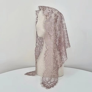 Voile de mariée élégant en dentelle française jacquard florale de qualité supérieure coréenne, 110 cm, pour robe de femme - Product Image 2