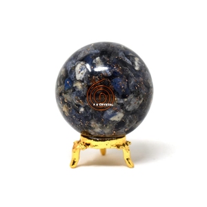Artisanat en pierres semi-précieuses : Sphère d'orgone en sodalite, faite à la main, portable, vente en gros, pierres précieuses, F S CRYSTAL, métaphysique, Gujarat - Product Image 1