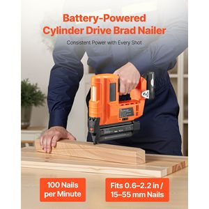 Clavadora Neumática Inalámbrica de 20V con Batería, Calibre 18, 500 Clavos, Cargador de Iones de Litio de 2.0 Ah con Funciones Ajustables - Product Image 3