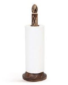 Rustic <b>Wooden</b> Paper <b>Towel</b> Holder Stand Free Standing Kitchen Storage <b>Rack</b> dining table use - Product Image 1