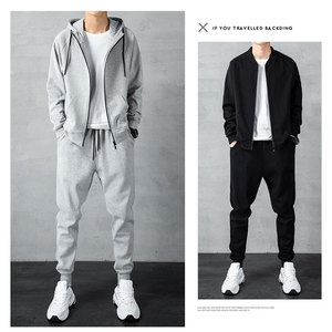 Custom Stacked <b>Tracksuit</b> <b>for</b> Men Heavyweight Streetwear Flared Sweatpants and Hoodie Set Blank Unisex Jogging Sweatsuit - Product Image 3