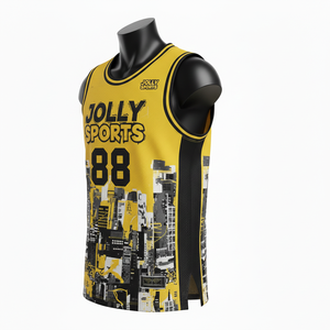 Camiseta sin mangas de baloncesto para hombre, de secado rápido, tela de malla, con estampado personalizado del logo del equipo, 100% algodón, corte holgado. - Product Image 4