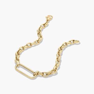 Golden Hour Elongated Oval Link <b>Bracelet</b> In Yellow Gold - Product Image 4