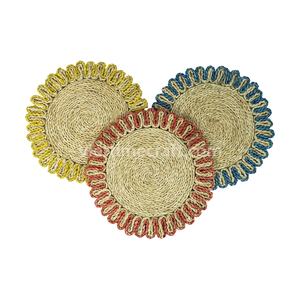 SET 5 Of Unique Seagrass <b>Placemat</b> Set For Ramadan and Eid, Handwoven Decorative Table Mat, Handwoven Seagrass <b>Placemat</b> - Product Image 4