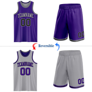 Maillot de basket-ball réversible personnalisé, vêtements de sport imprimés par sublimation - Product Image 2