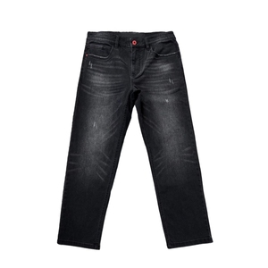 Men's Slim Fit Straight Leg Stonewashed <b>Denim</b> Jeans Mid Waist Casual Cotton Fabric Breathable Men's <b>Denim</b> Pant - Product Image 1