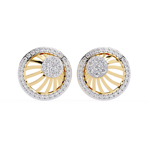 Boucles d'oreilles clous unisexes plaquées or 14 carats, diamants de laboratoire taille brillant rond vintage, certifiés IGI, couleur E, pour occasions de mariage - Product Image 4