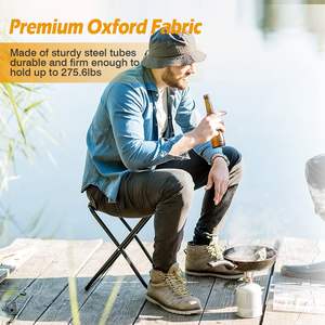 Taburete Plegable Portátil para Camping, Capacidad de Carga de 275.6 LBS, para Pesca, Senderismo y Excursionismo, con Bolsa de Transporte - Product Image 6