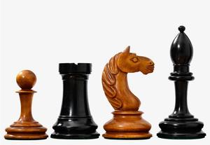 Jeu d'échecs de style Botvinnik Premium 1933, pièces de 3,8 pouces en ébène lesté et bois de buis antique, au meilleur prix - Product Image 6