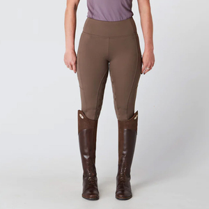 Women High Waist Full Length Equestrian Riding Pants With Pockets Knitted Spandex Nylon Four-Way Stretch Solid Color - Product Image 2