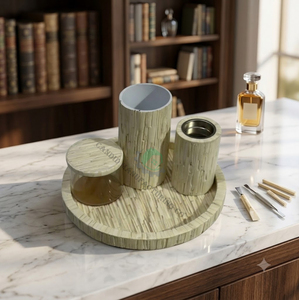 Ensemble de brûleurs à bakhoor Oud de luxe avec détails en nacre, écologique, fait main, en os et résine, pour la maison, les cadeaux et les cérémonies religieuses - Product Image 1