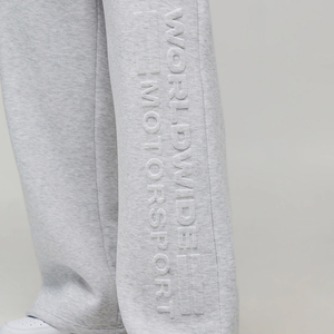 Pantalones Deportivos Rectos de Algodón/Felpa con Estampado 3D en Color Gris Jaspeado, Cintura con Cordón, Tela Ecológica, Estilo Urbano para Hombre - Product Image 3