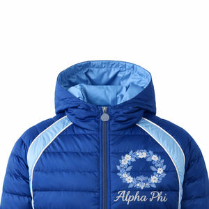 Chaqueta Acolchada Personalizada con Letras Griegas para Hombre, Chaqueta de Burbujas Cálida, Proveedor OEM al por Mayor, Chaqueta Acolchada de Alta Calidad para Fraternidad - Product Image 2