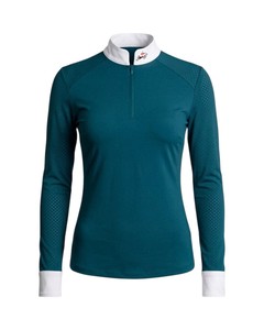 เสื้อเบสเลเยอร์ตาข่ายสำหรับขี่ม้าผู้หญิง แบบคลาสสิก สำหรับฝึกซ้อม  รับผลิตพร้อมโลโก้ตามสั่ง - Product Image 1