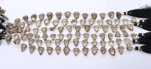 ลูกปัดควอตซ์สโมคกี้ทรงสามเหลี่ยมเจียระไนขนาด 8x11-9x13 มม. ลูกปัดพลอยควอตซ์สโมคกี้ทรงผูกโบว์ขนาด 8 นิ้ว เจียระไนทรงสามเหลี่ยม - Product Image 5