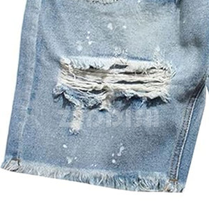 Shorts décontractés en coton 100% fabriqués au Pakistan, écologiques, respirants, de haute qualité, confortables, à contraste de couleurs, effet usé, prix abordable - Product Image 3