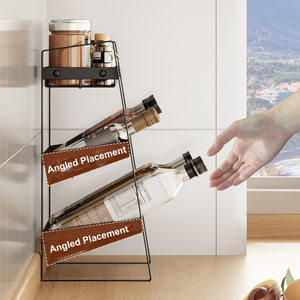 Modern Style Three Tier Countertop Storage Rack with <b>Paper</b> <b>Towel</b> <b>Holder</b> Metal Spice Shelf for Kitchen Organization Home Decor - Product Image 2