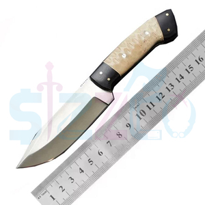 OEM Custom Handmade D2 Steel Hunting Skinner <b>Knife</b>, <b>Bone</b> <b>Handle</b> Fixed Blade Camping Outdoor EDC <b>Knife</b> with Leather Sheath Gift - Product Image 4