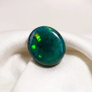 Ópalo Etíope Ahumado Negro Teñido AAA+ de 12x10mm, Cabujón Ovalado, Gema Suelta para la Creación de Joyería Personalizada - Product Image 3