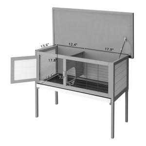Pollaio in Legno Impermeabile Grigio a Un Piano per Polli, Conigli e Galline - Product Image 6