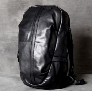 Leather Backpack 48cm Height Black Zipper Closure Travel Business <b>Bag</b> for <b>Men</b> travel leather backpack business leather backpack - Product Image 2
