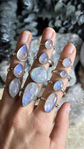 Rainbow Moonstone <b>Silver</b> Ring 925 Sterling <b>Silver</b> Ring <b>Solid</b> 925 Sterling <b>Silver</b> - Product Image 3
