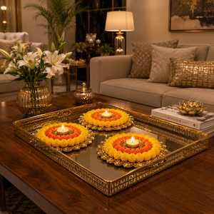Ensemble de tapis à bougies chauffe-plat faits main avec pompons pour la décoration de Diya, Pooja, Rangoli, mariages, festivals, réutilisable, décoration intérieure, cadeau - Product Image 3