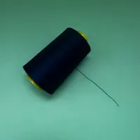 Fil élastique bleu marine écologique haute ténacité 40/2 en fibre de polyester filée à 100 % pour broderie et crochet de vêtements