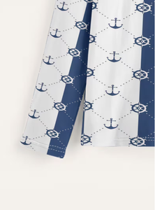 Camisa Casual de Punto para Hombre, Manga Larga, Cuello Redondo, Rayas en Relieve, Azul y Blanco, 100% Algodón, Antiencogimiento, para Primavera - Product Image 5