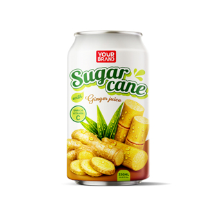 Precio de fábrica Halal BRC 320ml SU MARCA Jugo de caña de azúcar con jugo de jengibre (NFC – Nunca a partir de concentrado) Marca privada OEM - Product Image 1