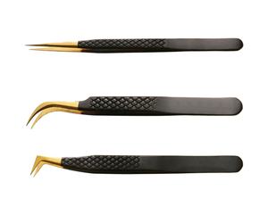 Pinces à épiler professionnelles de haute qualité en acier inoxydable durable pour extensions de cils et sourcils, pour une pose facile des cils - Product Image 5