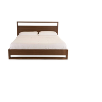 Cadre de lit en bois massif au design minimaliste, mobilier de chambre à coucher scandinave minimaliste pour la chambre à coucher