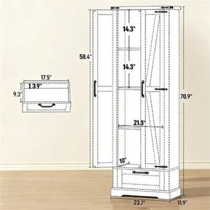 <b>White</b> Kitchen <b>Storage</b> <b>Cabinet</b> Tableware Organizer - Product Image 6