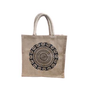 Bolso de compras de yute impreso con logotipo personalizado de alta calidad con asas, bolso de arpillera reutilizable, bolso Jucos para regalos, suministro al por mayor - Product Image 5