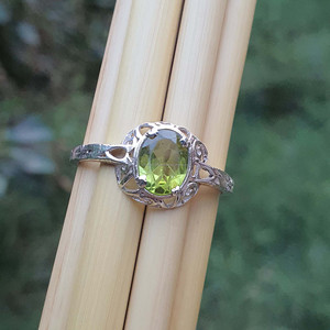 Anillo de boda de piedra NATAL DE AGOSTO Vintage de Plata de Ley 925, joyería de moissanita de peridoto Original para mujer, anillo de compromiso - Product Image 6