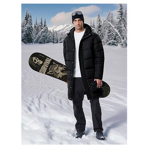 Mens <b>Long</b> Winter Coats Lightweight Puffer <b>Jacket</b> Warm Insulated <b>Waterproof</b> Winter <b>Jacket</b> with Hooded Casual Cold Weather - Product Image 3