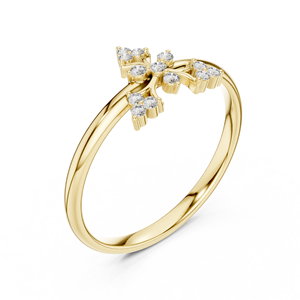 Anillo estilo corona minimalista con diamante de corte redondo para mujer, anillo de oro macizo de 14k para regalo, compromiso, aniversario, boda - Product Image 3