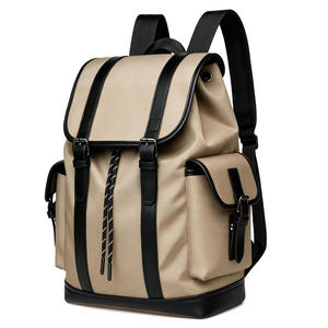 Modern Flap Backpack Leather Trim Water Resistant Travel <b>Rucksack</b> College <b>Laptop</b> Daypack Fits 15.6 Inch 25L - Product Image 4