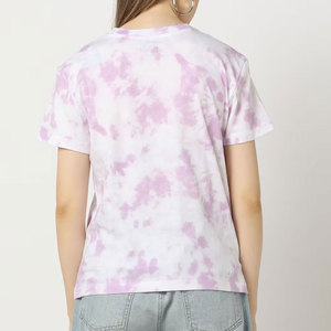 เสื้อยืดลำลองผู้หญิงทรงปกติ ล้างสีแบบแอซิด ระบายอากาศ แห้งเร็ว เป็นมิตรกับสิ่งแวดล้อม ผ้าฝ้าย 100% ย้อมสีพื้น ผลิตตามสั่ง ดีไซน์ทันสมัย - Product Image 3