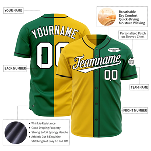 Uniformes de Béisbol Premium para Hombre, Jersey de Malla Premium, Logotipo Personalizado, Colores Personalizables, Marca ADIHA IMPEX, Amarillo Verde - Product Image 4